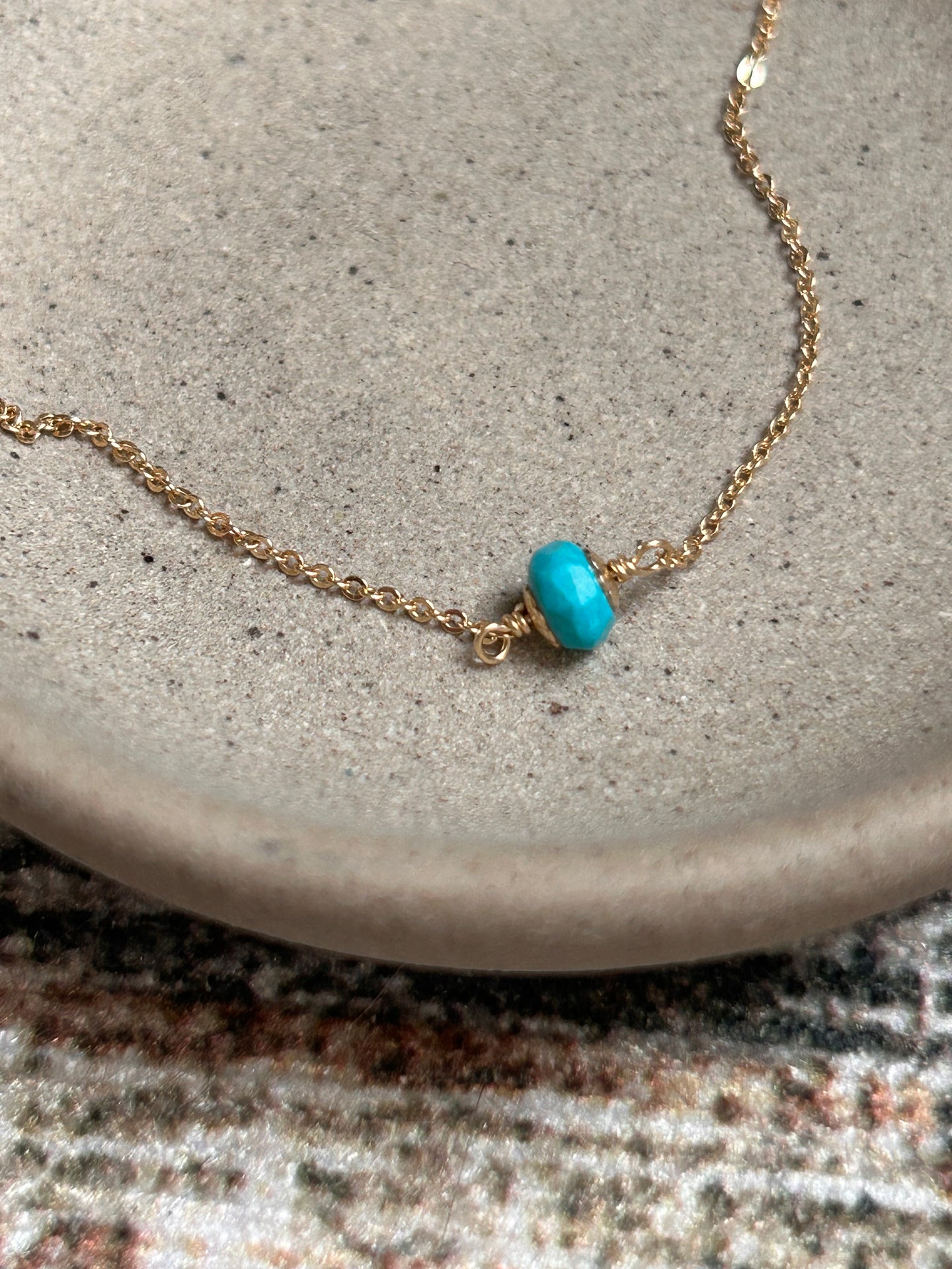 Turquoise Gemstone Choker | Faceted Gem Pop of Color
